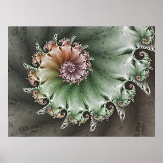 Shabby Chic Fraktalmuster Poster (Vorne)