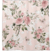 Shabby Chic, französisch chisch, Vintag, blumenrei Duschvorhang (Vorderseite)
