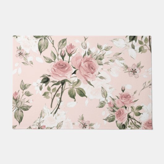 Shabby Chic, französisch chisch, Vintag, blumenrei Fußmatte (Vorderseite)