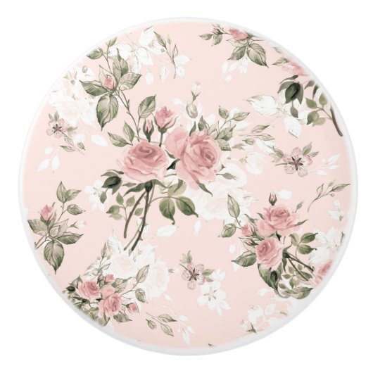 Shabby Chic, französisch chisch, Vintag, blumenrei Keramikknauf (Vorderseite)