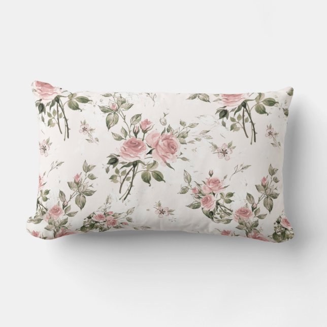 Shabby Chic, französisch chisch, Vintag, blumenrei Lendenkissen (Vorderseite)