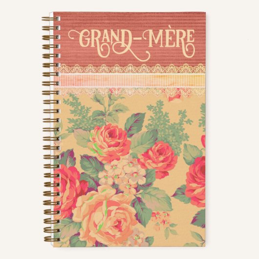 Shabby Chic Französisch Großmutter Grand-Mère Notizblock (Vorderseite)