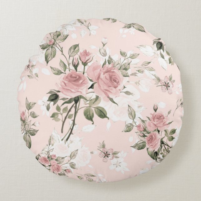 Shabby Chic, französischer Chic, Vintag, mit Rundes Kissen (Vorderseite)