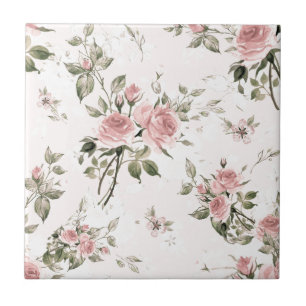 Shabby Chic, französischer Chic, Vintage, floral, Fliese