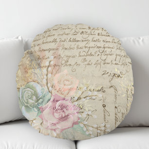Shabby Chic French Country Floral Rundes Kissen