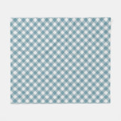 Shabby Chic French Light Aquamarin Blue White Karo Fleecedecke (Vorderseite (Horizontal))