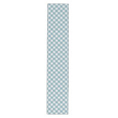 Shabby Chic French Light Aquamarin Blue White Karo Mittelgroßer Tischläufer (Vorderseite)