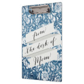 Shabby Chic für Navy und White Denim Damask Klemmbrett (Links)
