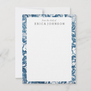 Shabby Chic für Navy und White Denim Damask Print Einladung