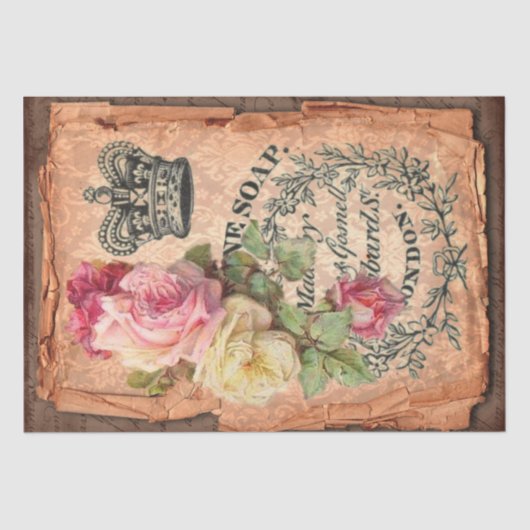Shabby Chic für Vintage Beschriftungen/Anschlagwer Seidenpapier (Vorderseite)
