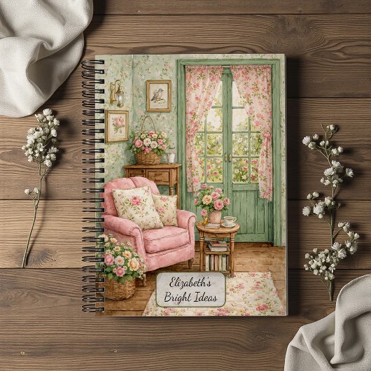 Shabby-Chic-Gartenleseecke Notizblock