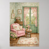 Shabby-Chic-Gartenleseecke Poster (Vorne)