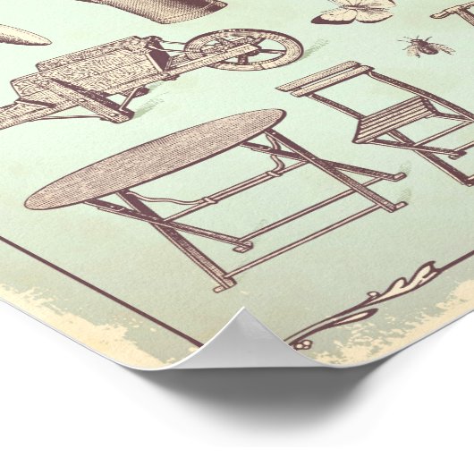 Shabby Chic-Gartenpflaster Poster (Ecke)