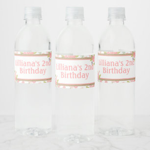 Shabby Chic Geburtstagsparty liefert Flaschenmarke Wasserflaschenetikett