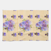 Shabby Chic Gelb Pansy Floral Küche Handtuch (Horizontal)