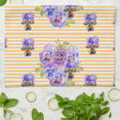 Shabby Chic Gelb Pansy Floral Küche Handtuch (Gefaltet)