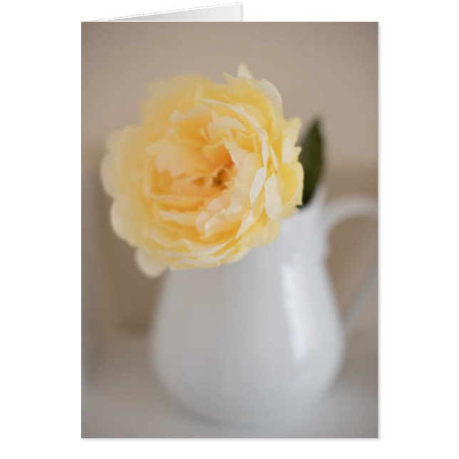 Shabby Chic Gelbe Blume und Pitcher-Karte (Vorne)