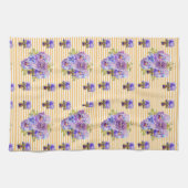 Shabby Chic Gelber Streifen Pansy Floral Geschirrtuch (Horizontal)