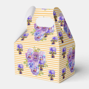 Shabby Chic Gelber Streifen Pansy Floral Gevor Box Geschenkschachtel