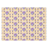 Shabby Chic Gelber Streifen Pansy Floral Tablette Tischdecke (Vorderseite (Horizontal))