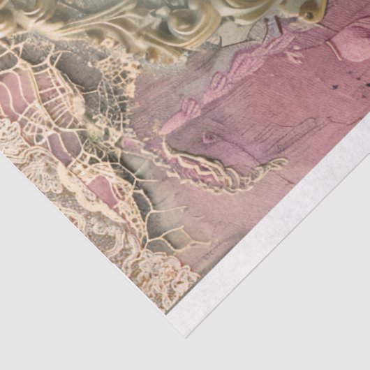 Shabby Chic, Gerahmtes Mohn, Mischmedienschichten Seidenpapier (Ausschnitt)