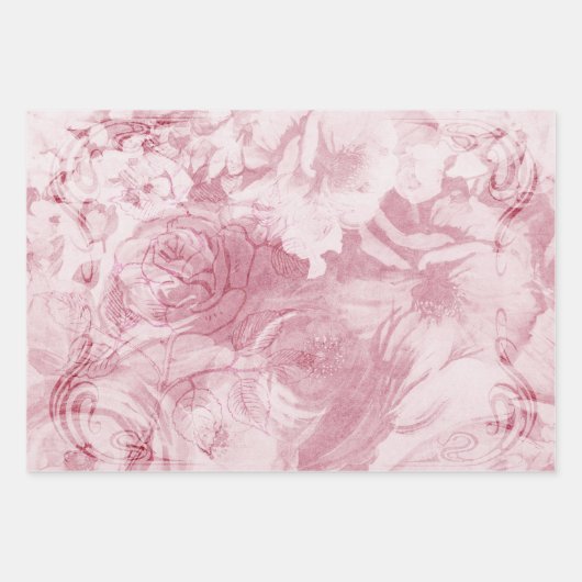 Shabby Chic Geschenkpapier Set (Vorderseite)