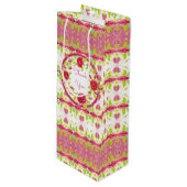 Shabby Chic Geschenktüte Für Weinflaschen (Vorderseite Schrägansicht)