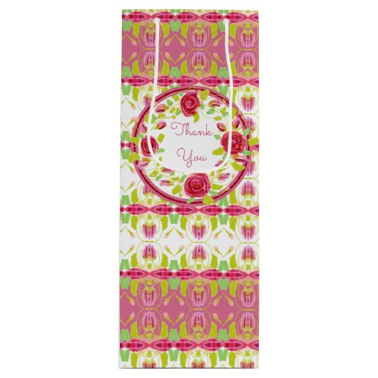 Shabby Chic Geschenktüte Für Weinflaschen (Vorderseite)