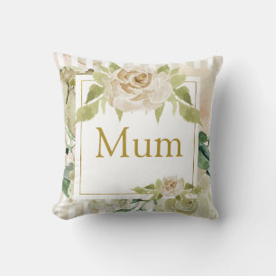 Shabby Chic gestreifte personalisierte Rose Mum Kissen