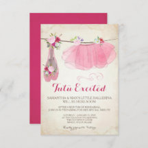 Shabby Chic Girl Ballerina Kinderdusche Einladung