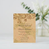 Shabby Chic Golden Peonies Boho Wedding Postkarte (Stehend Vorderseite)