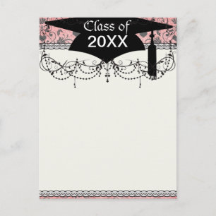 Shabby Chic graues Herz wirbeln Damast auf grauem Postkarte