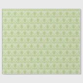 Shabby Chic-grüner Damast Geschenkpapier (Flach)