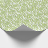 Shabby Chic-grüner Damast Geschenkpapier (Ecke)