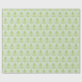 Shabby Chic-grüner u. blauer Damast Geschenkpapier (Flach)