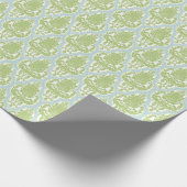 Shabby Chic-grüner u. blauer Damast Geschenkpapier (Ecke)