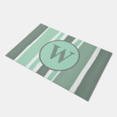 Shabby Chic Grünstreifen Fußmatte (Schrägansicht)