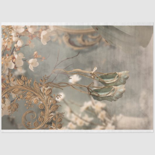 Shabby Chic, Hänge, Ballerina Slippers Seidenpapier (Vorderseite)