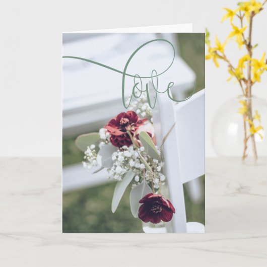 Shabby Chic "Happiy ever After" Hochzeitkarte Karte (Gelbe Blume)