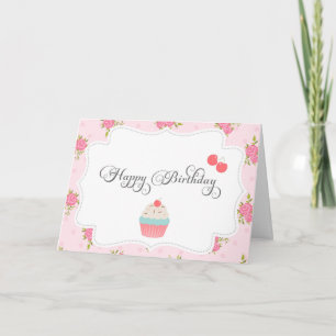Shabby Chic Happy Birthday Card Karte