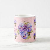 Shabby Chic Happy Birthday Liebe Blumenstrauß Tass Kaffeetasse (Mittel)