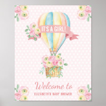 Shabby Chic Heißluftballon Rosa Blumendusche