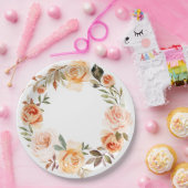 Shabby Chic Herbst Blumenpapier Teller (Party)