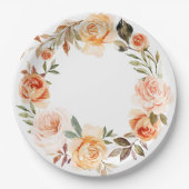Shabby Chic Herbst Blumenpapier Teller (Vorderseite)