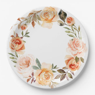 Shabby Chic Herbst Blumenpapier Teller