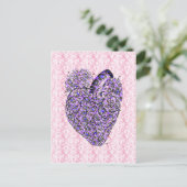 Shabby Chic Herz Postkarte (Stehend Vorderseite)