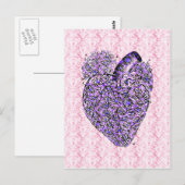 Shabby Chic Herz Postkarte (Vorne/Hinten)