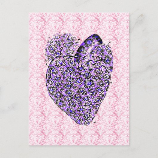 Shabby Chic Herz Postkarte (Vorderseite)