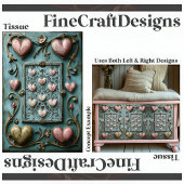 Shabby Chic Herz + Weintrauben Dekoupage Verlassen Seidenpapier