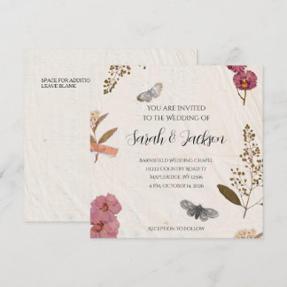 Shabby Chic Hochzeit Pressed Blume Einladung Hochz